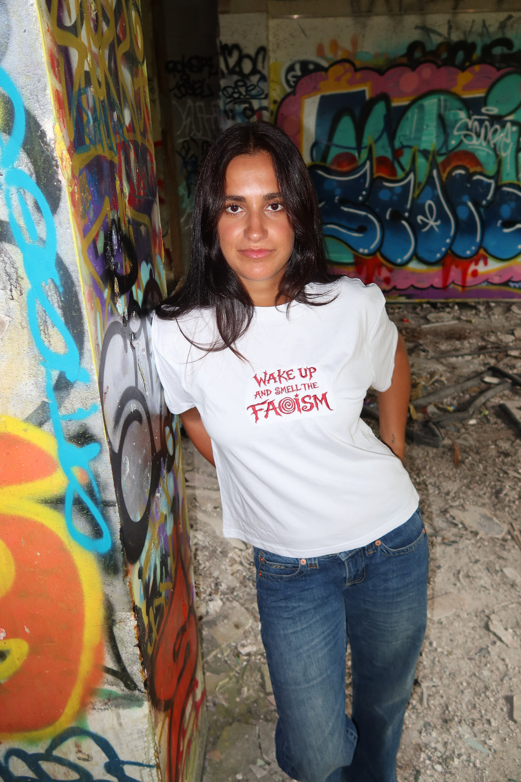 WAKE UP & SMELL THE FACISM Women's Tee